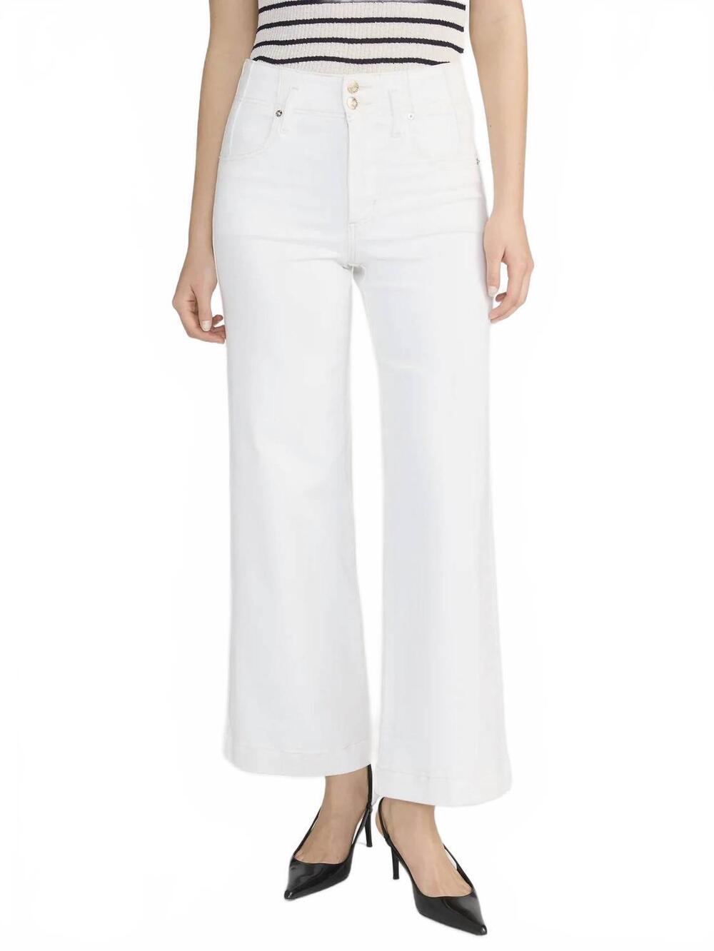 NEW FRAME the seamed wide crop trouser in au natural clean
